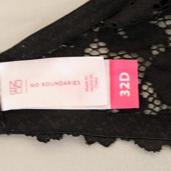 No Boundaries Lace Frame T-Shirt Bra, Black, 32D - Picture 6 of 6